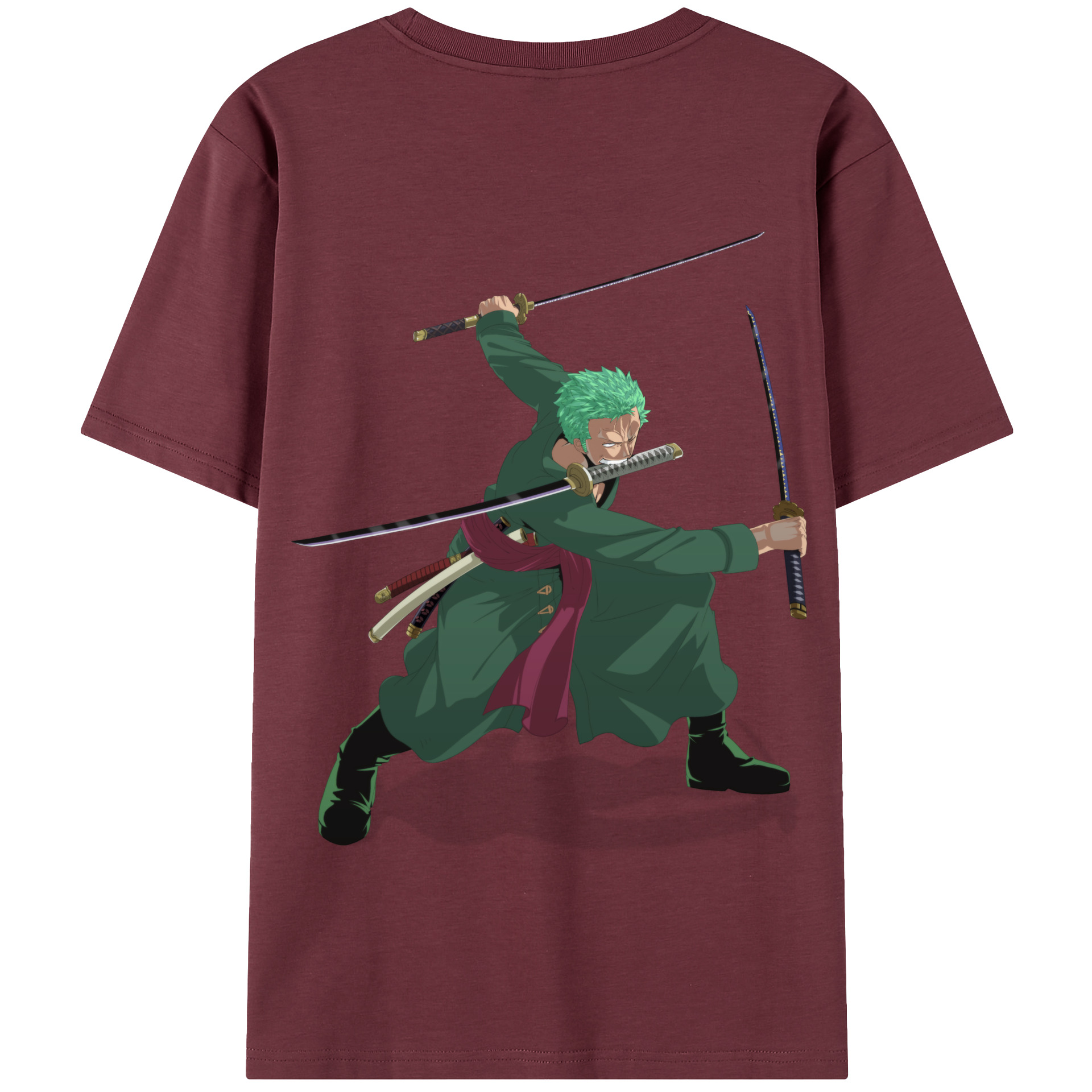 ワンピース ロロノア・ゾロ ONE PIECE Roronoa Zoro 綿100％半袖Tシャツ（背面プリント）